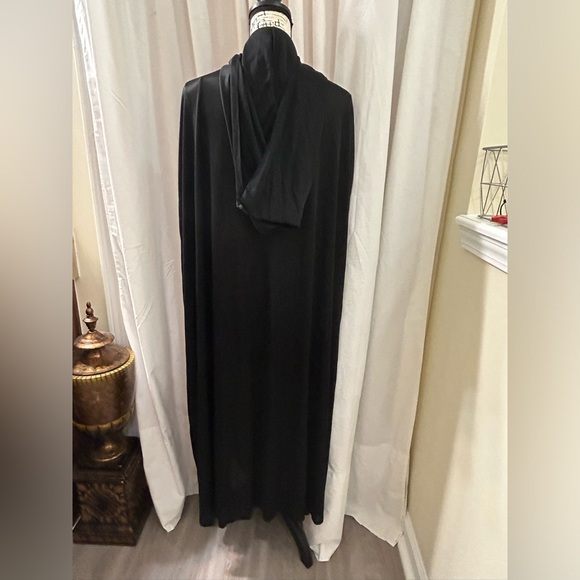 Halloween Black Hooded Cape And Gloves Set Vampires Dracula Ghouls 49” Adult - Picture 6 of 11